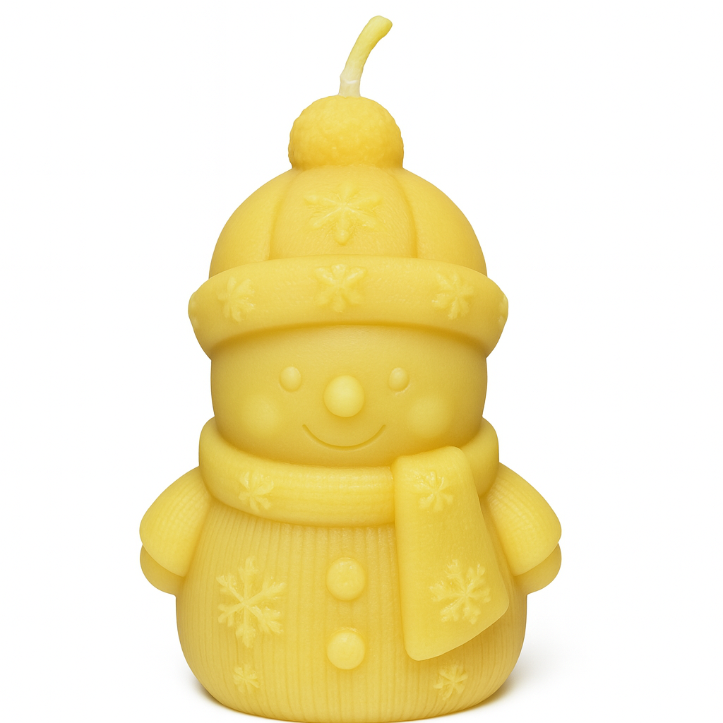 christmas snowman made for pure beeswax