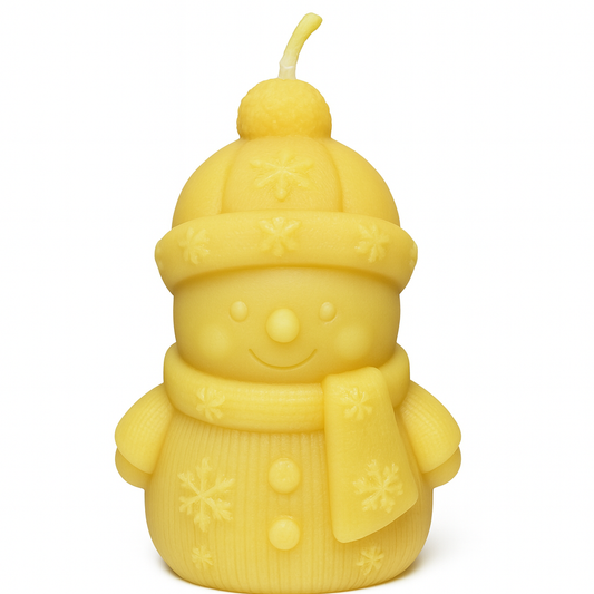 christmas snowman made for pure beeswax