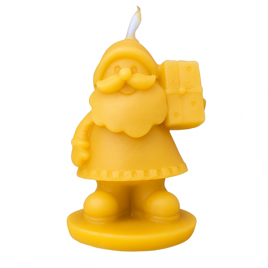 Handmade Santa Beeswax Candle – Festive Christmas Decor