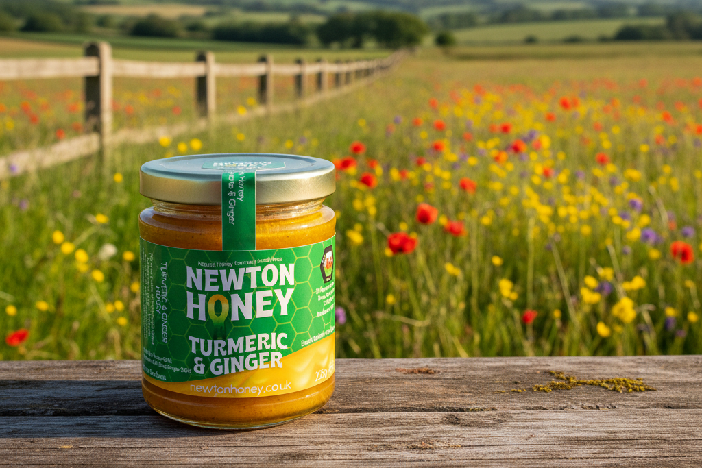 Turmeric and Gineger infused honey jar